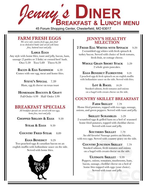 jenny's diner clintonville menu